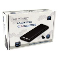 HDD SSD Rack LC Power LC-M2-C-NVME Enclosure for M.2 SSD  USB3.1 Gen.2 Type C Black