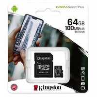 MC MicroSDXC Kingston 64GB CANVAS Plus V10 SDCS2/64G + Adapter