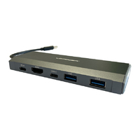 USB LC Power LC-HUB-C-MULTI-7-M2 USB External Type C HUB/M.2 Encloser 2xUSB-A /1XUSB-C-PD /1xHDMI Antracit