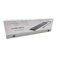 USB LC Power LC-HUB-C-MULTI-8  USB Type C HUB  RJ45& HDMI  Antracite/Black