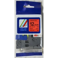 Traka TZ2-431 12mm Black on Red