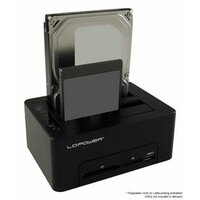 HDD DOCKING LC-DOCK-U3-CR USB3.0 2x HDD/SSD Cardreader + 1x USB3.0 HUB Black