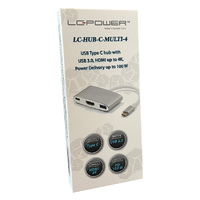 USB LC Power LC-HUB-C-MULTI-4 USB Type C HUB 1xUSB3.0 ,1x Type C-charging port, 1x HDMI 4K