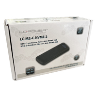 HDD SSD Rack LC Power LC-M2-C-NVME-2  Enclosure for NVMe M.2 SSD  USB3.2 Gen.2x1 Type C Black