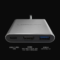 USB LC Power LC-HUB-C-MULTI-4-V2 USB Type C HUB 1xUSB3.0 ,1x Type C-chargi