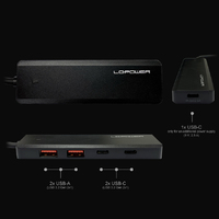 USB LC Power LC-HUB-U3-4-C HUB 4port USB3.2 Gen2x1 Type-c Black